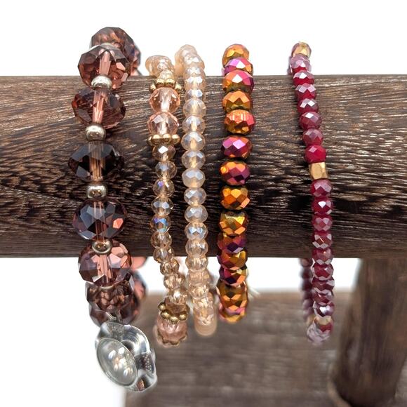 Lot of Five Sparkle Crystal Bracelets - Picture 5 of 6